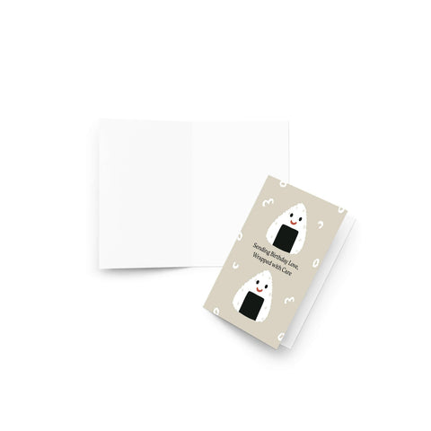 Onigiri Cute Birthday Card | Kawaii Asian Japanese Rice Ball Food Snacks