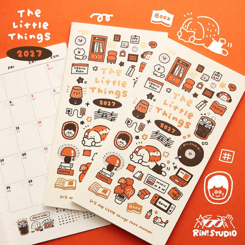 The 2027 Monthly Planner Insert For Travelers Notebook, Tn Size Monthly Schedule Book, Kawaii Dated Refill, The Little Things - Rin! Studio