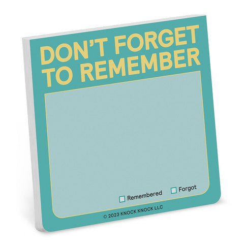 Don’t Forget to Remember Sticky Note