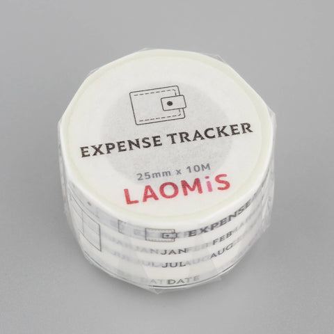 LAOMIS Monthly Expense Tracker Writable Washi Tape