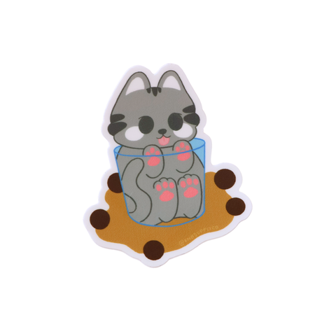 Boba Cat Matte Vinyl Sticker