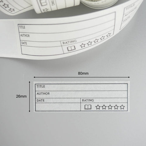 LAOMIS 5 Star Book, Reading Rating Writable Washi Stickers