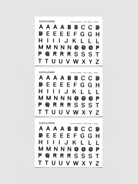 Raised Letter Stickers
