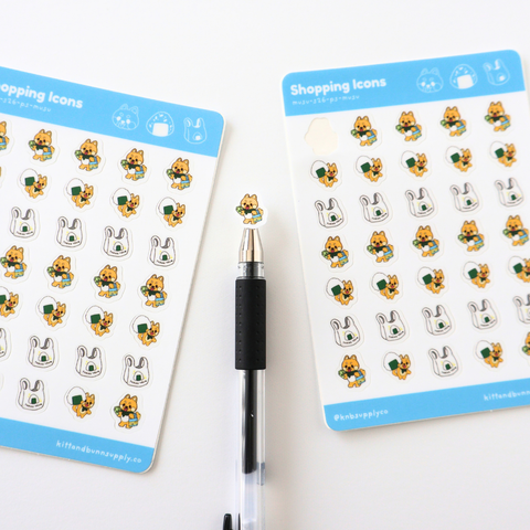 Planner Stickers - Shopping Icons - Musu the Shiba