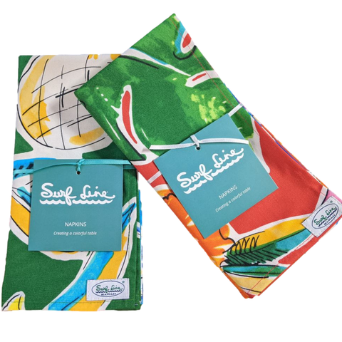 Surf Line Hawaii Napkin (Set of 2) - Pineapple Hibiscus Green