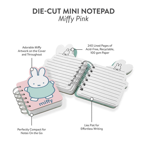 Miffy Pink Die-Cut Mini Notepad