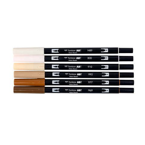 Dual Brush Pen Art Markers, Coffee Break, 6-Pack
