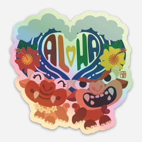 Aloha Shisa Holographic Stickers