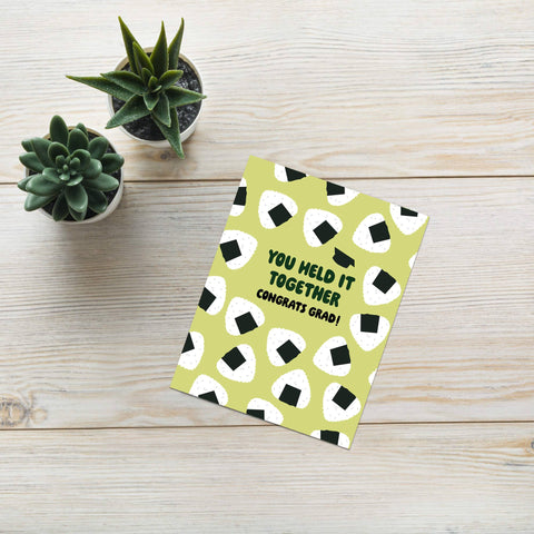 Onigiri Graduation Card | Funny Japanese Rice Ball Food Congrats