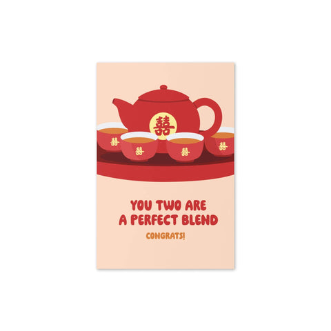 Perfect Blend Asian Wedding Cards | Red Chinese Vietnamese Tea Ceremony
