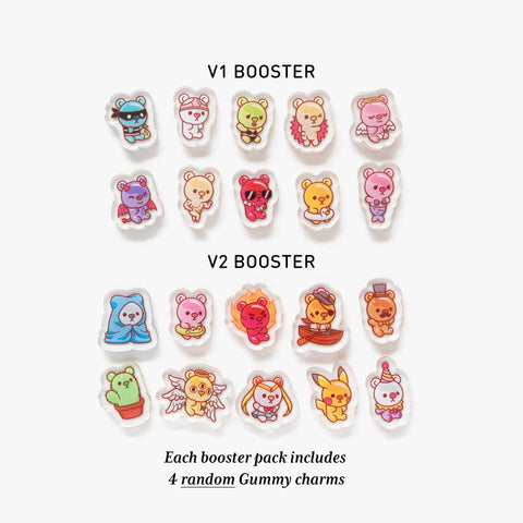 Gummy Bear Fillable Keychain Charms Blind Booster Packs