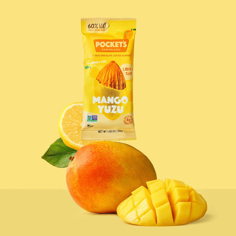 Mango Yuzu Chocolate Almonds, 1.05 oz Single Serve Packs