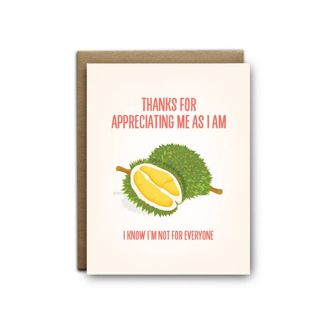 Durian Appreciation Friendship Greeting Card