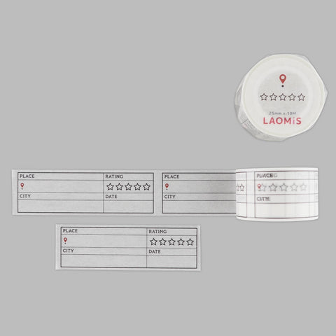 LAOMIS 5 Star Travel Place Rating Writable Washi Tape