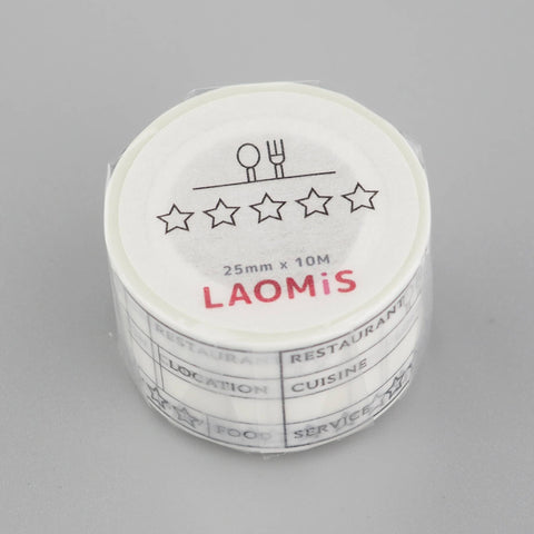 LAOMIS 5 Star Restaurant Rating Writable Washi Tape