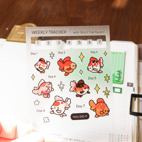 Sticker Sheet (Clear) - Goldfish Tracker