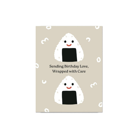 Onigiri Cute Birthday Card | Kawaii Asian Japanese Rice Ball Food Snacks