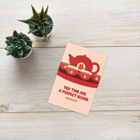 Perfect Blend Asian Wedding Cards | Red Chinese Vietnamese Tea Ceremony
