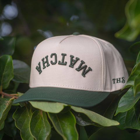 Matcha Upside Down A-Frame Snapback Hat (Natural / Green)