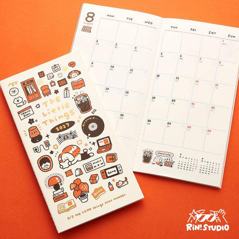 The 2027 Monthly Planner Insert For Travelers Notebook, Tn Size Monthly Schedule Book, Kawaii Dated Refill, The Little Things - Rin! Studio