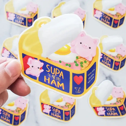 SUPA-HAM Spam Vinyl Sticker | Canned Ham Spam Ham food decal