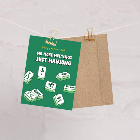 Just Mahjong Funny Retirement Cards | Chinese Game Tile Greetings
