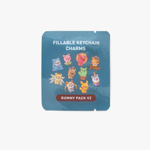 Gummy Bear Fillable Keychain Charms Blind Booster Packs
