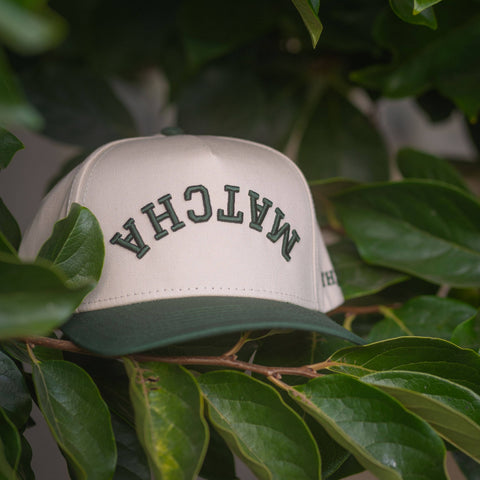 Matcha Upside Down A-Frame Snapback Hat (Natural / Green)