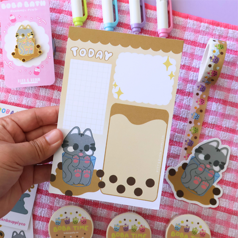 Boba Cat Notepad