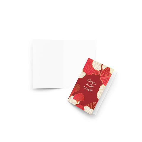 Red & Gold Gingko Asian Wedding Cards | Japanese Chinese Leaf