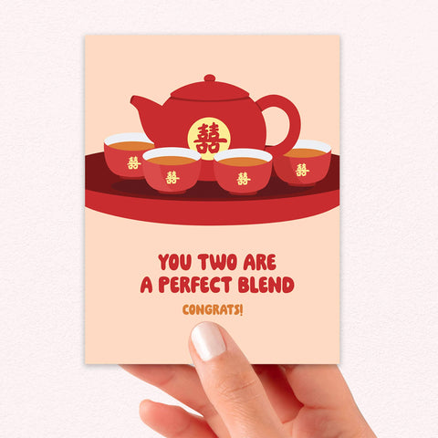Perfect Blend Asian Wedding Cards | Red Chinese Vietnamese Tea Ceremony