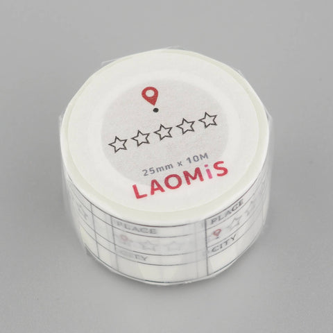 LAOMIS 5 Star Travel Place Rating Writable Washi Tape
