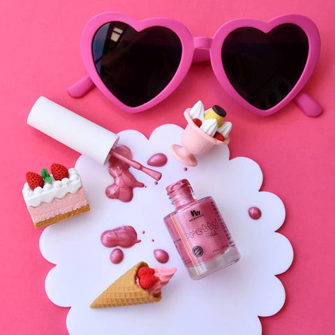 Bright Pink Water-Based Nail Polish for Kids