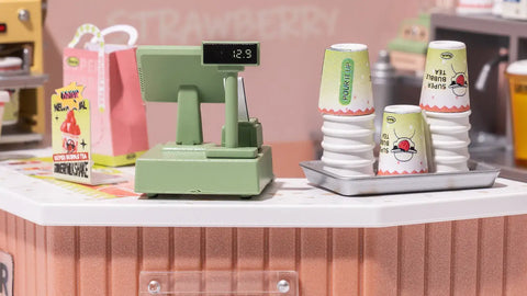 DIY Miniature House Kit: Double Joy Bubble Tea