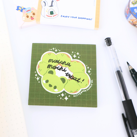 Sticky Notepad Matcha Mochi Doughnut - Bearly Bear