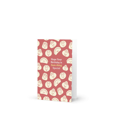 Dim Sum Special Cute Birthday Cards | Red Asian Dumpling Bao Food Snacks