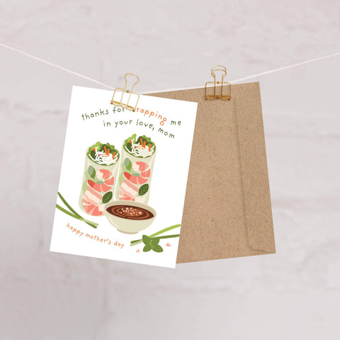 Spring Roll Mother's Day Card | Cute Vietnamese Summer Wrap Pun