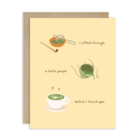 Sifted a Latte | Japanese Green Tea Thinking of You Asian Greeting Card