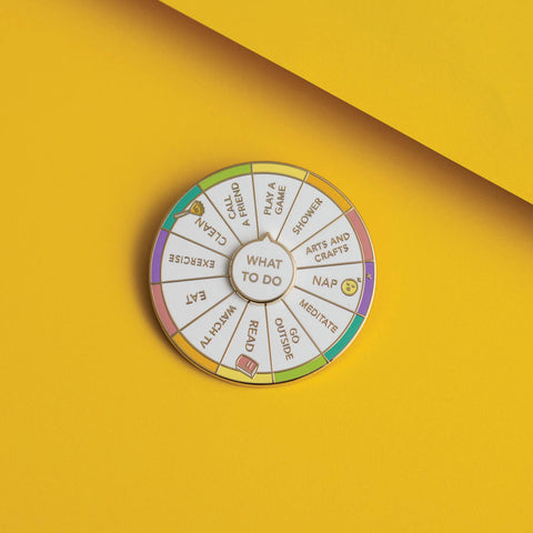 What To Do Spinning Enamel Pin, Interactive Pin