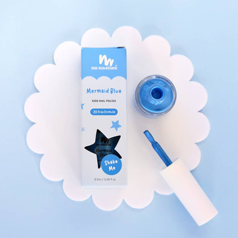 Mermaid Blue Water-Based Nail Polish for Kids