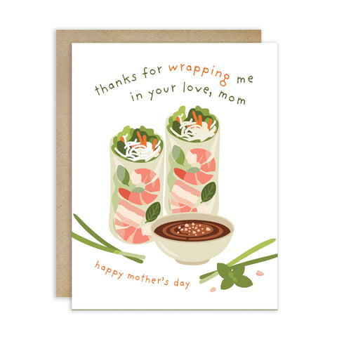 Spring Roll Mother's Day Card | Cute Vietnamese Summer Wrap Pun