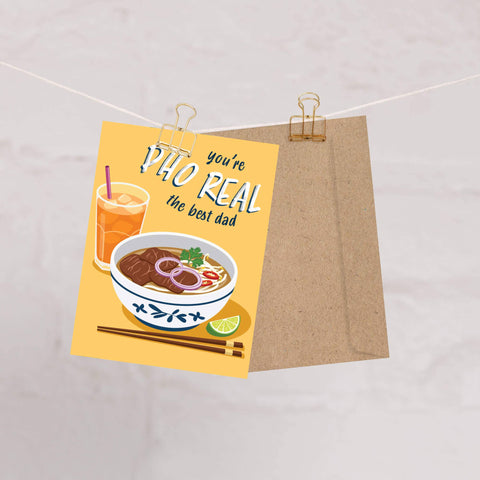 Pho Father's Day Card | Funny Vietnamese Noodle Soup Food Pun