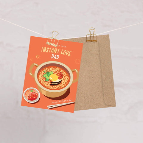 Instant Noodle Father's Day Card | Funny Ramen Pot Pun for Dad