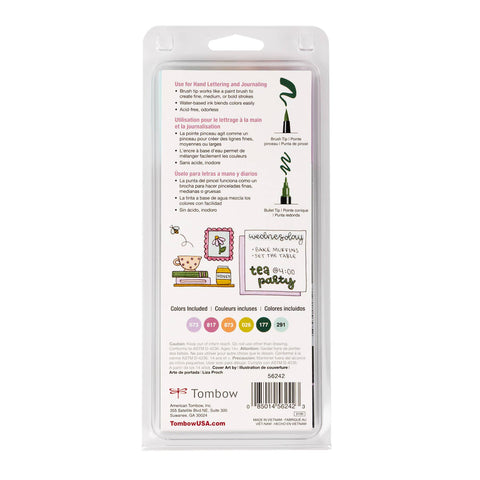 Dual Brush Pen Art Markers, Teatime, 6-Pack