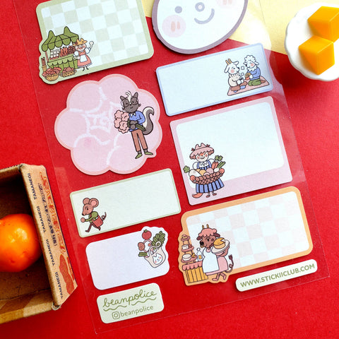 Farmer's Market Labels Sticker Sheet