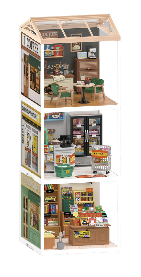 DIY Miniature House Kit: Breezy Time Cafe