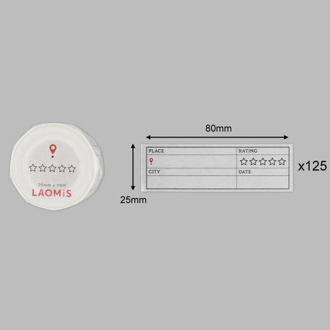 LAOMIS 5 Star Travel Place Rating Writable Washi Tape