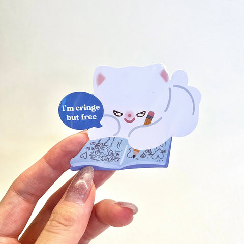 Vinyl Sticker - I'm Cringe but Free Kitty