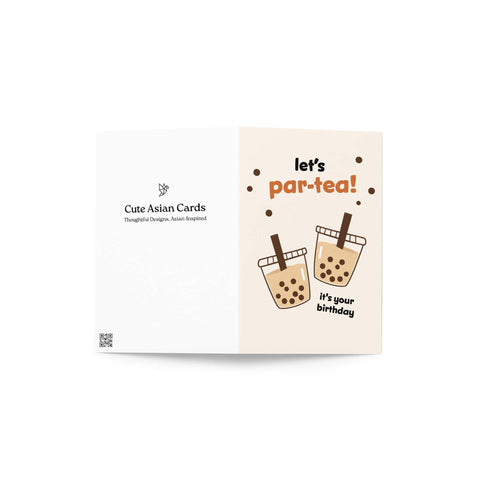 Par-Tea Milk Boba Cute Birthday Card | Bubble Tapioca Pearl Greetings