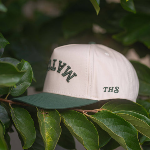 Matcha Upside Down A-Frame Snapback Hat (Natural / Green)